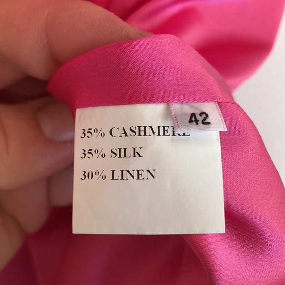 Kiton Napoli Womens Dress Sz 6 Cashmere Silk Linen Luxury Italian Pink Executive - Picture 15 of 16